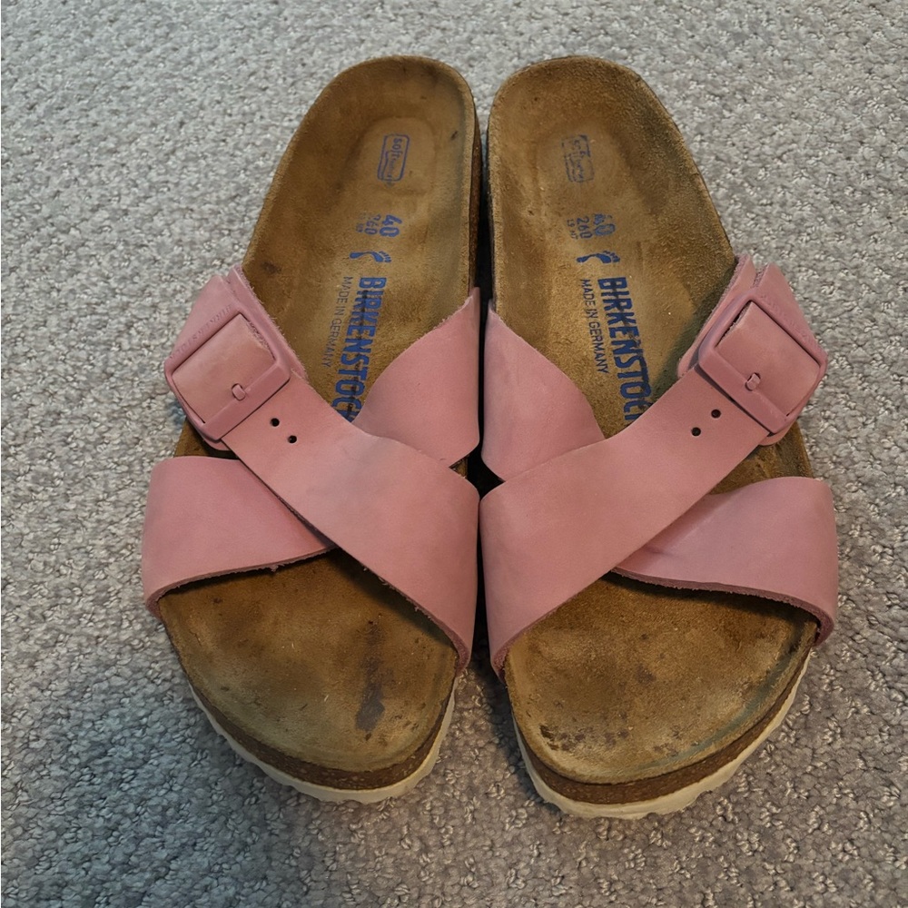 Birkenstock Pink Sandals with Contoured Footbed